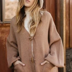 DREAMERS BY DEBUT Jorgie Cardigan In Mocha - FINAL SALE Outerwear