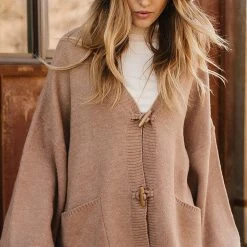 DREAMERS BY DEBUT Jorgie Cardigan In Mocha - FINAL SALE Outerwear