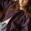 LISTICLE Yulia Cropped Cardigan In Purple - FINAL SALE Sweaters