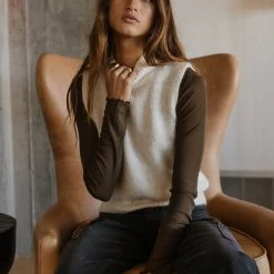 Vero Moda Leona Sweater Vest In Ivory - FINAL SALE