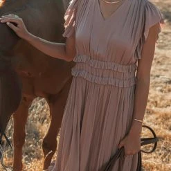 WORUI Willa Ruffle Dress In Burgundy Top Sellers