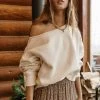SINA Isis Cropped Pullover In Cream - FINAL SALE 2 SINA Isis Cropped Pullover In Cream - FINAL SALE