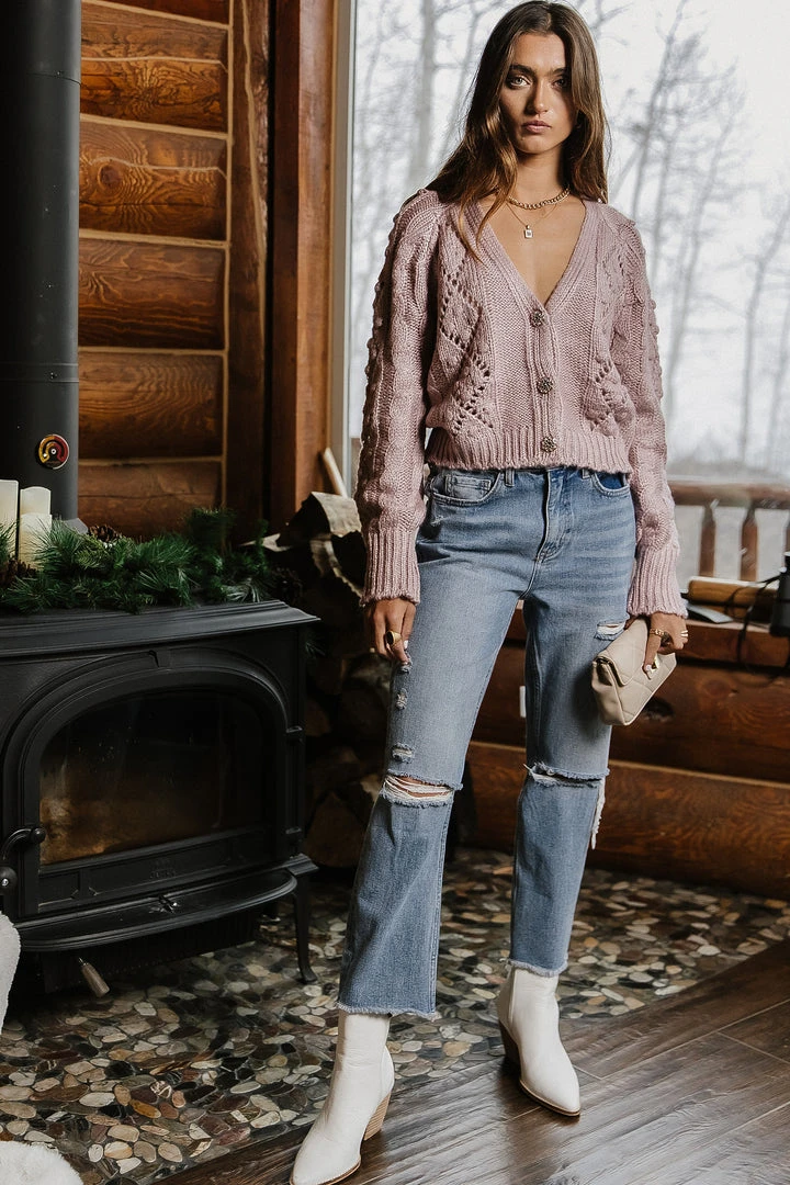 SINA Tamara Button Down Cardigan In Lavender - FINAL SALE 3 SINA Tamara Button Down Cardigan In Lavender - FINAL SALE