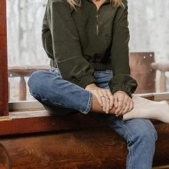 GINGER G Tops Anisa Pullover In Olive