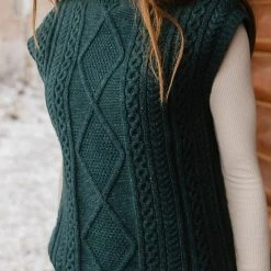 Vero Moda Viktoria High Neck Vest In Emerald - FINAL SALE Sweaters