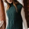 Vero Moda Viktoria High Neck Vest In Emerald - FINAL SALE Sweaters