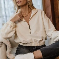 GINGER G Tops Anisa Pullover In Cream