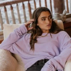 WORUI Rhonda Mock Neck Top In Lavender - FINAL SALE Fresh Markdowns