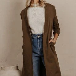 WORUI Outerwear Suni Duster Cardigan In Olive - FINAL SALE