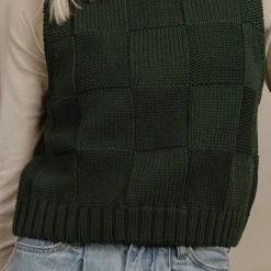 CRESCENT Chloe Sweater Vest In Emerald - FINAL SALE