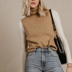 Sweaters Vero Moda Lia Sweater Vest In Camel