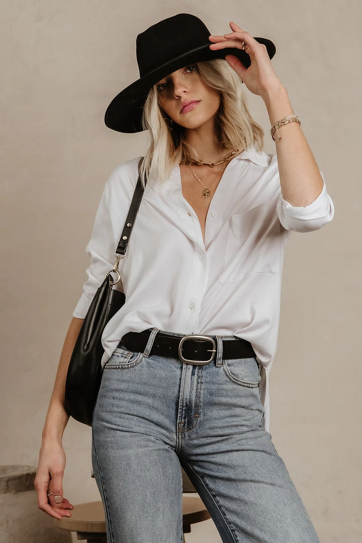 DRESS FORUM Sheera Button Down Top In Ivory Tops 6 DRESS FORUM Sheera Button Down Top In Ivory Tops