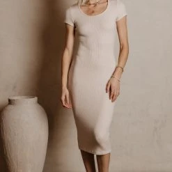 SAGE CLOTHING Saya Knit Dress In Nude - FINAL SALE Fresh Markdowns