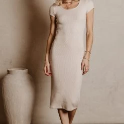 SAGE CLOTHING Saya Knit Dress In Nude - FINAL SALE Fresh Markdowns