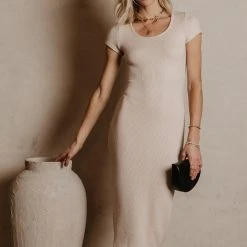 SAGE CLOTHING Saya Knit Dress In Nude - FINAL SALE Fresh Markdowns