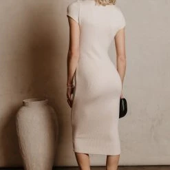 SAGE CLOTHING Saya Knit Dress In Nude - FINAL SALE Fresh Markdowns