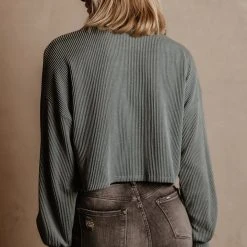 Tres Bien Shirts & Blouses Albie Ribbed Top In Blue