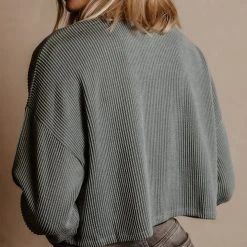 Tres Bien Albie Ribbed Top In Mauve