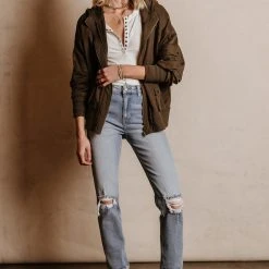 SINA Tania Utility Jacket In Olive Outerwear