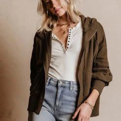 SINA Tania Utility Jacket In Olive Outerwear