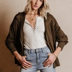 SINA Tania Utility Jacket In Olive Outerwear