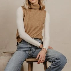 Sweaters Vero Moda Lia Sweater Vest In Camel