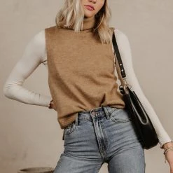 Sweaters Vero Moda Lia Sweater Vest In Camel