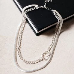 Joyful Jewelry Collins Layered Necklace In Silver