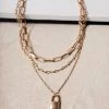 JOYFUL JEWELRY Neila Gold Lock Chain Necklace
