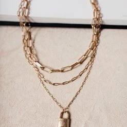 JOYFUL JEWELRY Neila Gold Lock Chain Necklace