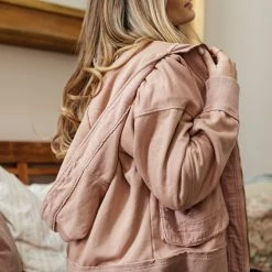 SINA Outerwear Tania Utility Jacket In Pink