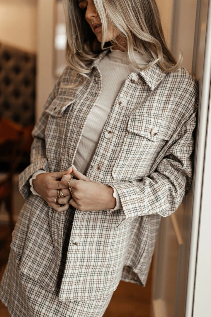 PAPER CRANE Sasha Plaid Shirt Work Edit 3 PAPER CRANE Sasha Plaid Shirt Work Edit