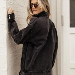 QIZHEN Marcello Denim Moto Jacket