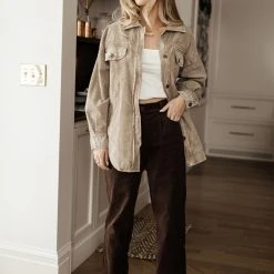 Mustard Seed Meret Shirt Jacket In Mocha Outerwear