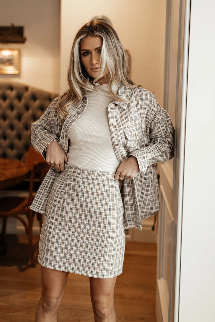 PAPER CRANE Sasha Plaid Shirt Work Edit 6 PAPER CRANE Sasha Plaid Shirt Work Edit