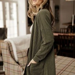 Tres Bien Outerwear Kaylane Cardigan In Olive - FINAL SALE