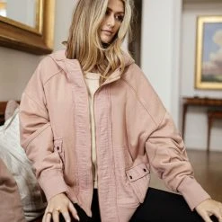 SINA Outerwear Tania Utility Jacket In Pink