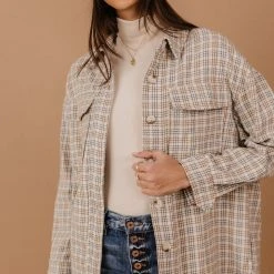 PAPER CRANE Diann Mock Neck Top In Taupe