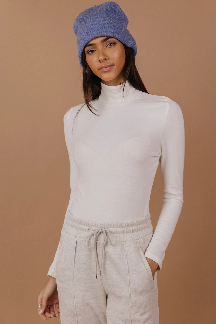 PAPER CRANE Diann Mock Neck Top In Ivory 3 PAPER CRANE Diann Mock Neck Top In Ivory