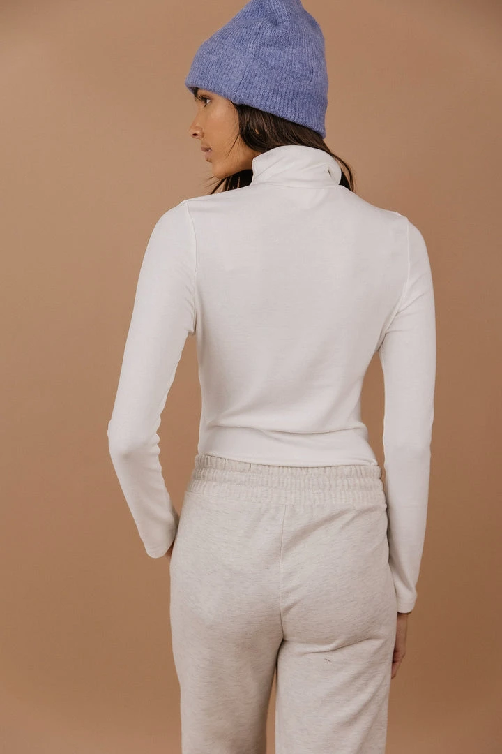 PAPER CRANE Diann Mock Neck Top In Ivory 9 PAPER CRANE Diann Mock Neck Top In Ivory