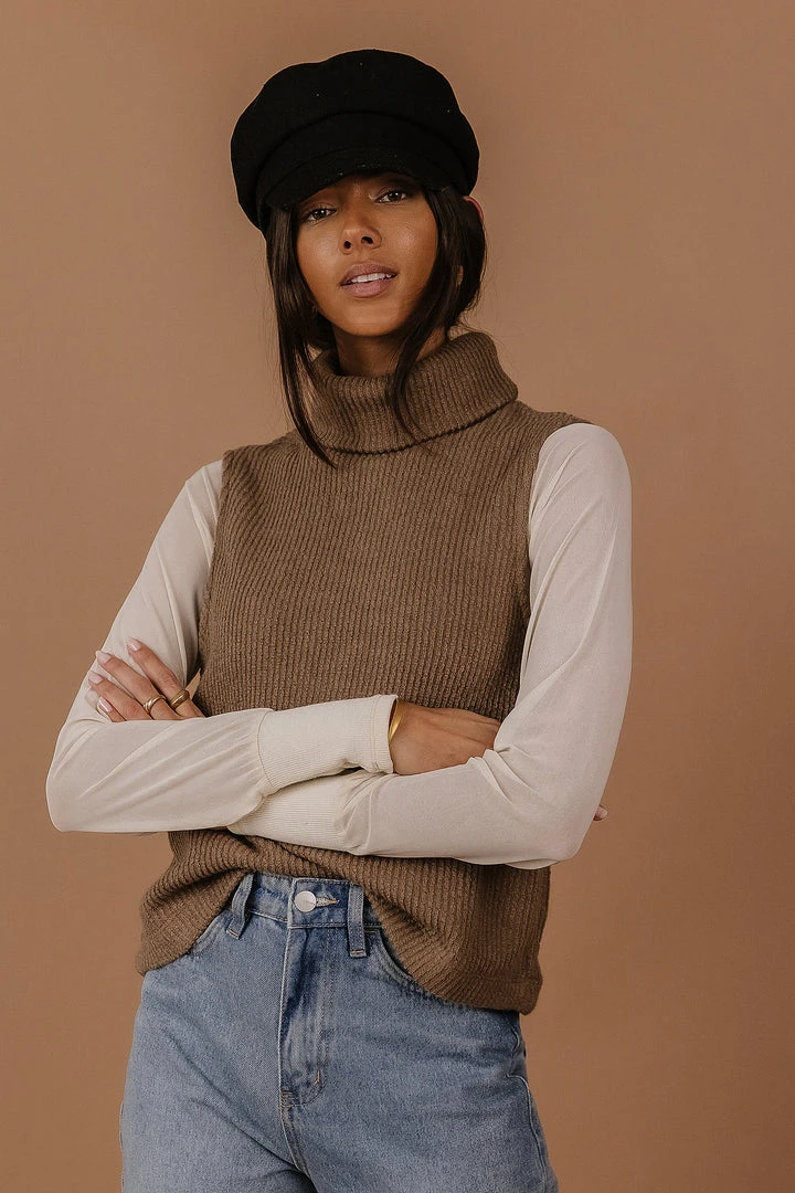 Sweaters Vero Moda River Sweater Vest In Brown - FINAL SALE 9 Sweaters Vero Moda River Sweater Vest In Brown - FINAL SALE