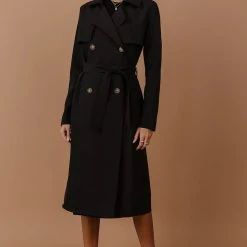 SINA Enola Trench Coat In Black