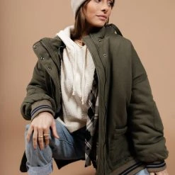 SINA Outerwear Cambrie Jacket In Olive