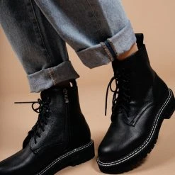 BEAST FASHION Shoes Millie Combat Boots In Black