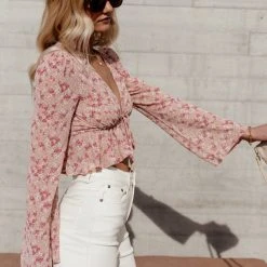 DRESS FORUM Stacey Floral Blouse Long Sleeve 16 DRESS FORUM Stacey Floral Blouse Long Sleeve