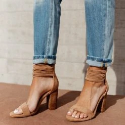 FREE SOUL/MIRACLE MILE Shoes Blair Ankle Strap Heels In Nude