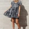 MILLIBON POLYMOND DK INC Sienna Floral Dress In Charcoal - FINAL SALE
