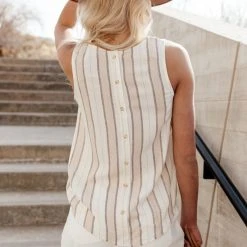 BLU PEPPER Clementine Striped Tank Top - FINAL SALE
