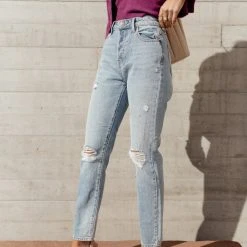 HIDDEN JEANS Adriana Straight Leg Denim In Light Wash