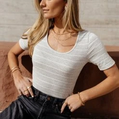 GINGER G Isa Ribbed Bodysuit In Tan Tops 15 GINGER G Isa Ribbed Bodysuit In Tan Tops